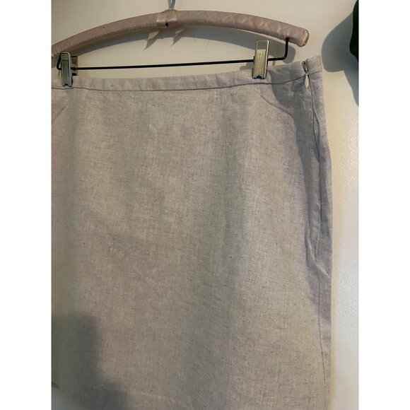 New Banana Republic Women Oatmeal Linen Blend Pencil Lined Career Skirt Sz. 14 C - Picture 7 of 7